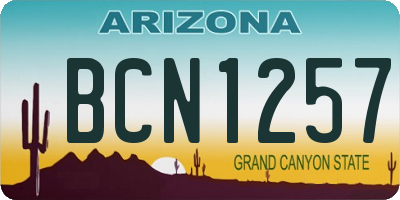 AZ license plate BCN1257