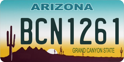 AZ license plate BCN1261