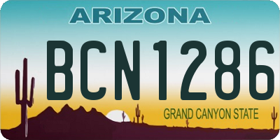 AZ license plate BCN1286