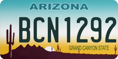 AZ license plate BCN1292