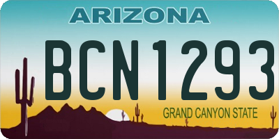 AZ license plate BCN1293