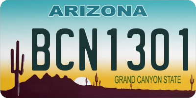 AZ license plate BCN1301