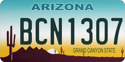 AZ license plate BCN1307