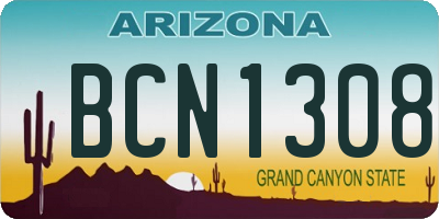 AZ license plate BCN1308