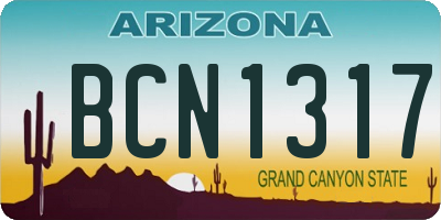 AZ license plate BCN1317