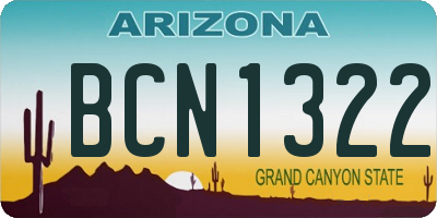 AZ license plate BCN1322