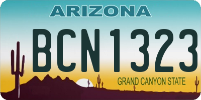 AZ license plate BCN1323