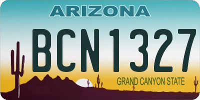 AZ license plate BCN1327