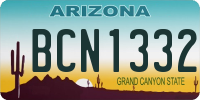 AZ license plate BCN1332