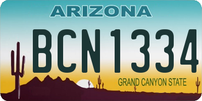 AZ license plate BCN1334