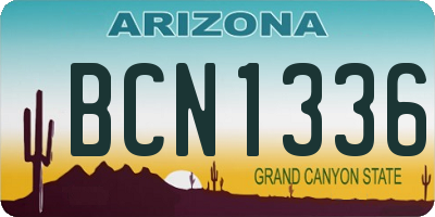 AZ license plate BCN1336