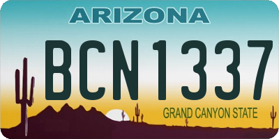 AZ license plate BCN1337