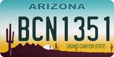 AZ license plate BCN1351