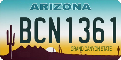 AZ license plate BCN1361