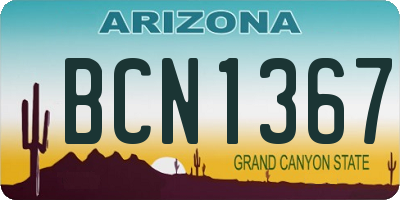 AZ license plate BCN1367