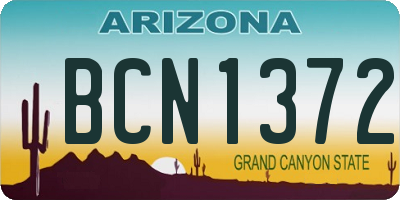 AZ license plate BCN1372