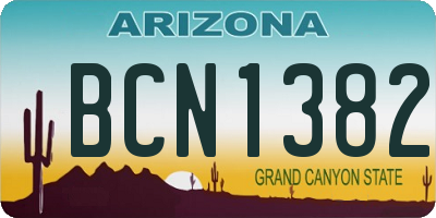 AZ license plate BCN1382