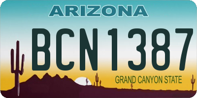 AZ license plate BCN1387