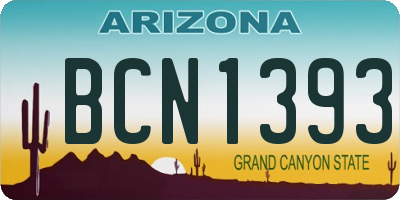 AZ license plate BCN1393