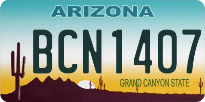 AZ license plate BCN1407