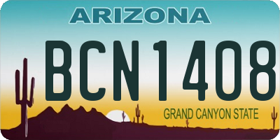 AZ license plate BCN1408