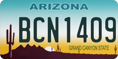 AZ license plate BCN1409