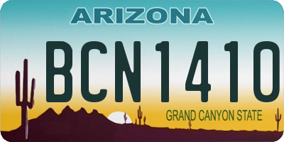 AZ license plate BCN1410