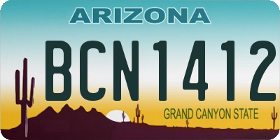 AZ license plate BCN1412