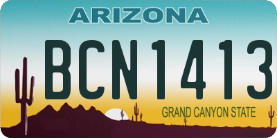 AZ license plate BCN1413