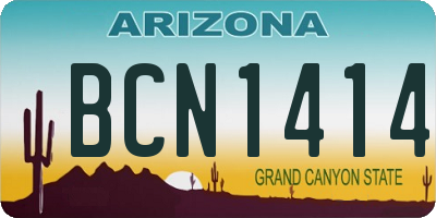 AZ license plate BCN1414