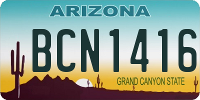 AZ license plate BCN1416