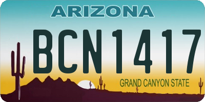 AZ license plate BCN1417