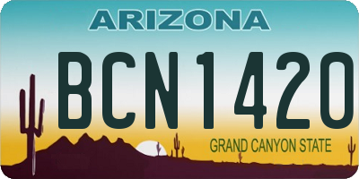 AZ license plate BCN1420