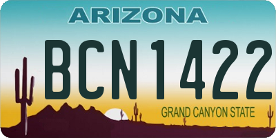 AZ license plate BCN1422