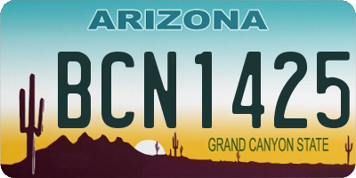 AZ license plate BCN1425