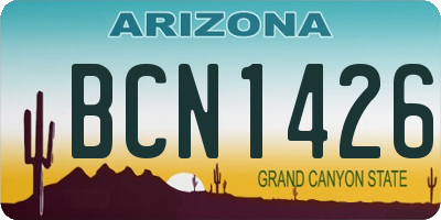 AZ license plate BCN1426