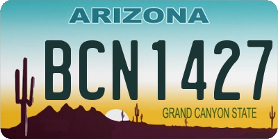 AZ license plate BCN1427