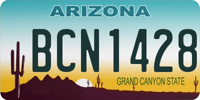 AZ license plate BCN1428