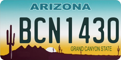 AZ license plate BCN1430