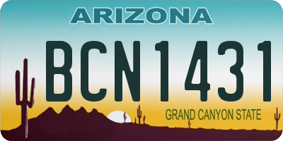 AZ license plate BCN1431