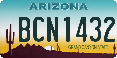 AZ license plate BCN1432