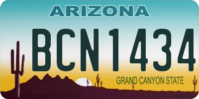 AZ license plate BCN1434