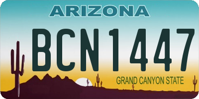 AZ license plate BCN1447