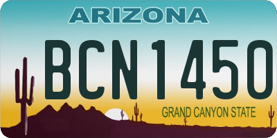 AZ license plate BCN1450