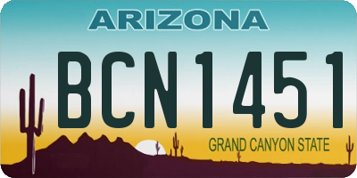 AZ license plate BCN1451