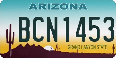 AZ license plate BCN1453