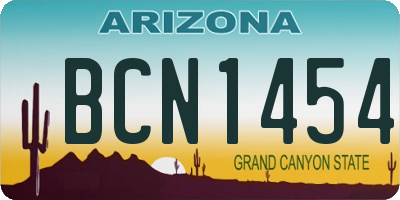 AZ license plate BCN1454