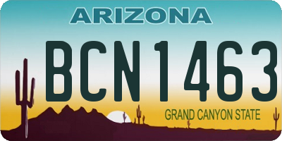 AZ license plate BCN1463