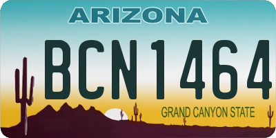 AZ license plate BCN1464