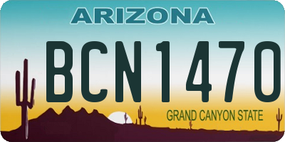 AZ license plate BCN1470